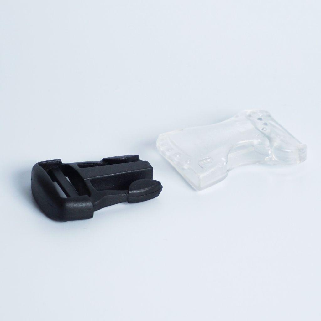 Steckschließer Kunststoff schwarz transparent 25mm